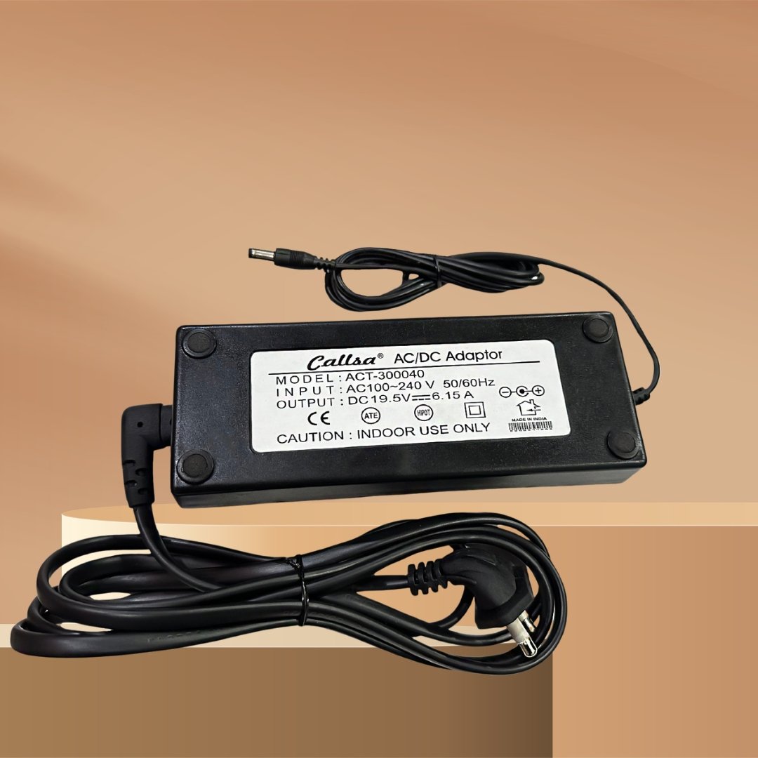 CALLSA 19.5V 6.15A Power Adapter for Electronics Items, Gadgets Up To 19.5 Volt 6.15Amp Power Supply and Compatible for Lg 18.5 Inch 19 Inch 21.5Inch 22Inch 24Inch 27Inch Monitors (Black)