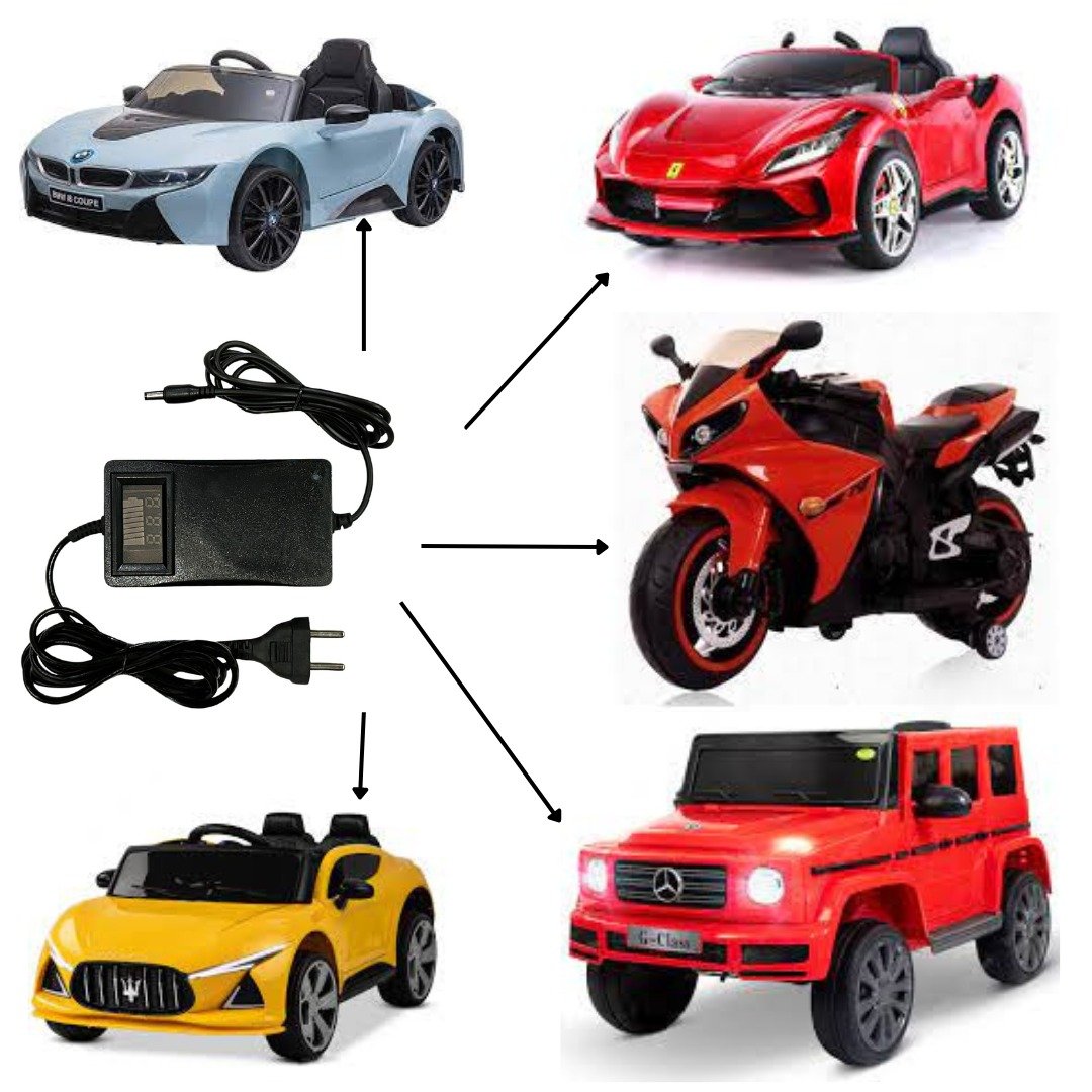 Callsa 12V Battery Charger for Kids Ride on Car Toys, 12V Kids Car Charger with Auto Cut Charger and Suitable for Kids Electric Motorcycle, Car, Jeep, Car, SUV