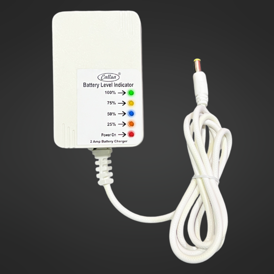 Callsa 12V Battery Level Indicator Charger for Kids Ride on Car Toys, 12V Kids Car Charger with Auto Cut Charger and Suitable for Kids Electric Motorcycle, Car, Jeep, Car, SUV