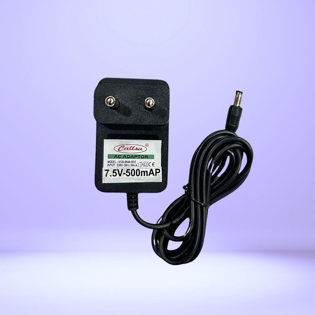 CALLSA 7.5V 500mA Piano Adapter, Digital Keyboard and Compatible for Musical Keyboard and Musical Instruments (Black)