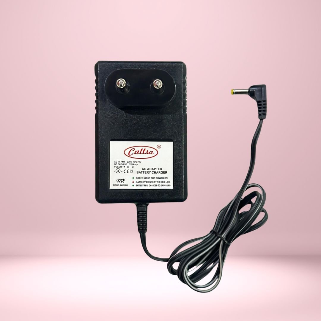 CALLSA 6 Volt 1 amp Blood Pressure Monitors Adapter, 6V AC/DC BP Machine Adapter Adapter (Input 220V-50Hz Output 6V 1Amp (Black)
